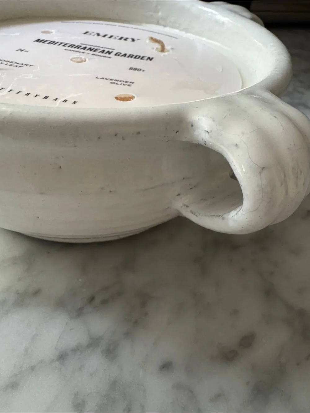 Pottery Barn Large Candle in Emery Scent Collection - Mediterranean Garden